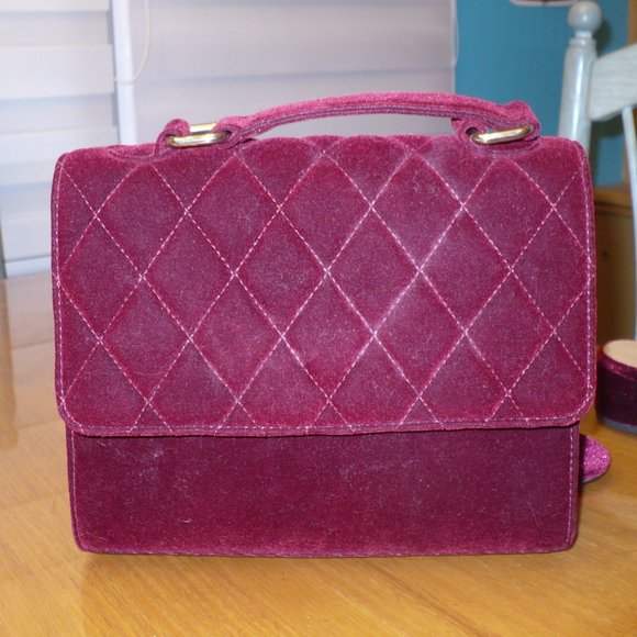 Franco Sarto Womens Deep Red Velvet Shoes & Purse - Picture 4 of 10